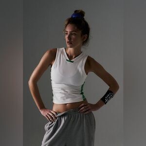 NWOT Free People Movement Powerwalk Tank | XS | White + Green